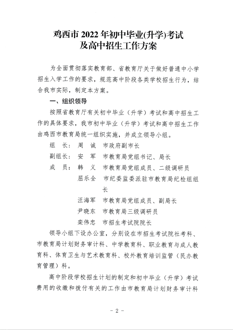 鸡教规【2022】2号（关于印发鸡西市2022年初中毕业（升学）考试及高中招生工作方案的通知）_02.png